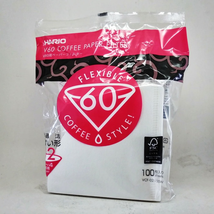 

Saringan Kopi Hario V60 Coffee Paper Filter isi 100 Lembar VCF-02-100W