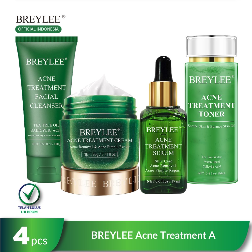 Acne Treatment A - Paket Perawatan Wajah Berjerawat (4 pcs) BPOM BREYLEE