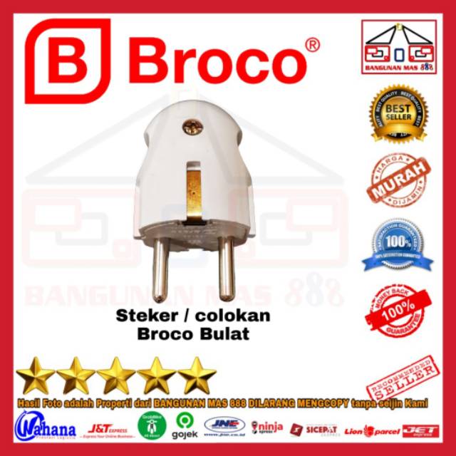 Steker BROCO Bulat  - colokan listrik - colokan broco