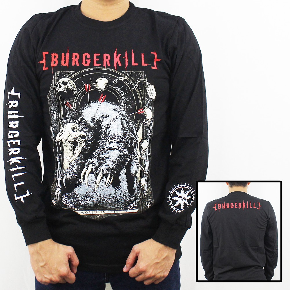 BAJU MUSIK BURGERKILL LENGAN PANJANG 01 SIZE L XL XXL  - BAJU LENGAN PANJANG - LONGSLEEVE PRIA - LONGSLEEVE MUSIK PRIA - DEADSQUAD - BLACK SABBATH - JASAD - JERUJI - BAJU BLACK METAL - SERINGAI - SLIPKNOT - BMTH - LAKNAT - BURGERKILL