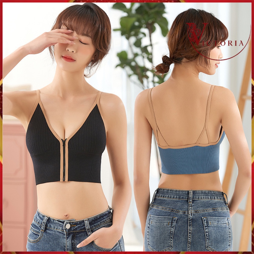 Celyne Bra Sport Wanita Model Resleting Tank Top Korea 1054