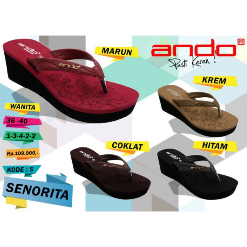 Sandal Wedges Wanita ANDO SENORITA36-41 NEW SAVIRA
