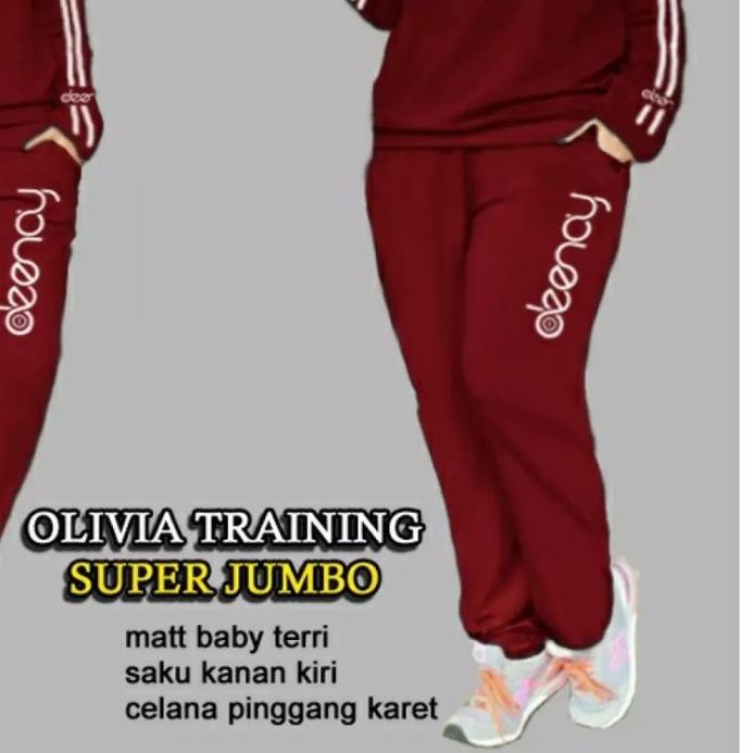 OREA TRAINING OLIVIA pakaian santai set training,pakaian wanita jumbo set olahraga dan