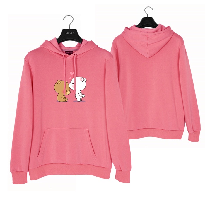 Hodie Wanita Korean Hoodie Bear Sweater Baby Pink sweater big size M L XL XXL XXXL XXXXL XXXXXL