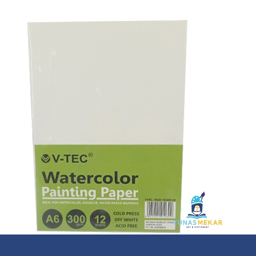 

V-tec Watercolour Paper A6 300gsm Cold Press - 10 Sheets