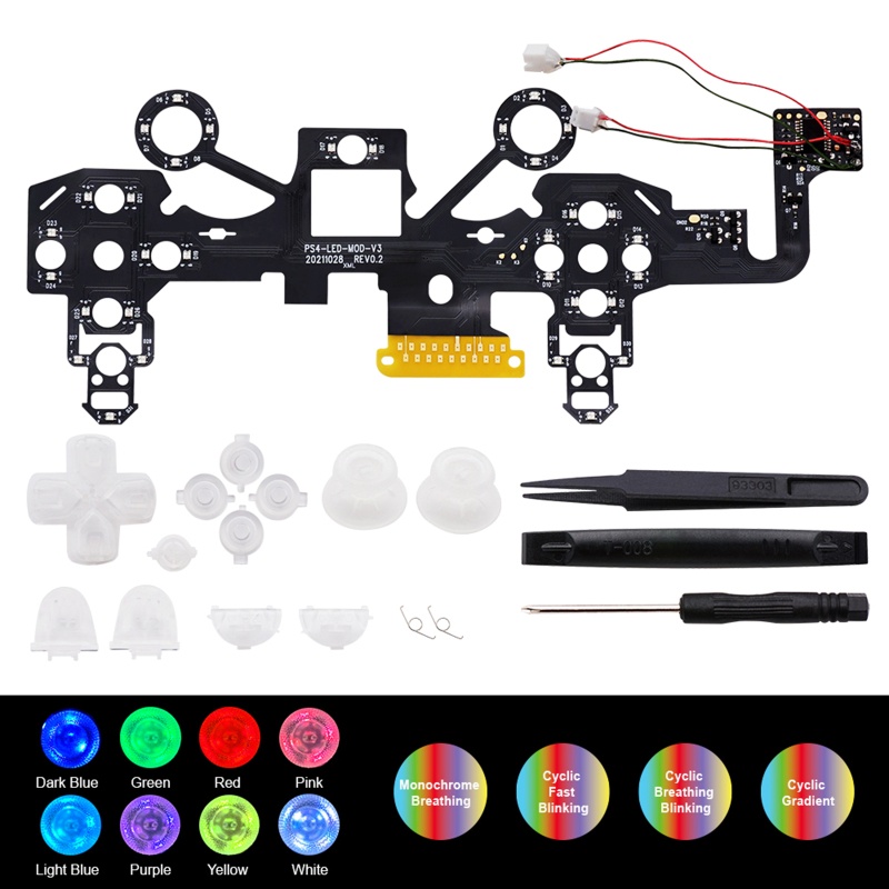 Btsg Multi Warna D-Pad Thumstick Tombol Wajah DTF LED Kit 8warna Untuk Controller