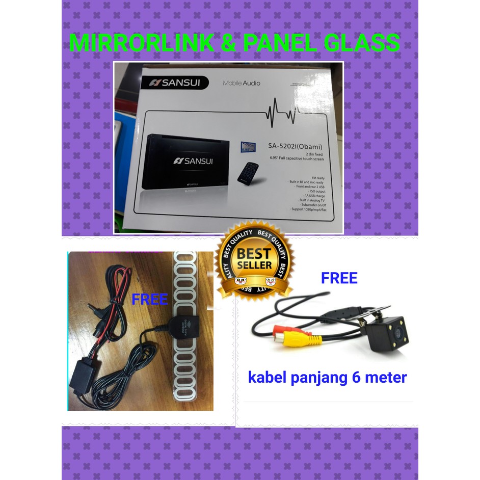paket tv mobil sansui sa 5202 i mirror panel glass