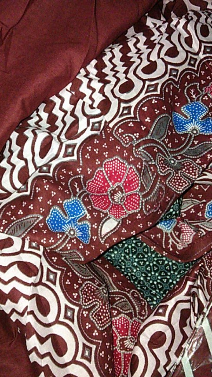 Couple Gamis Cardi Modang Kembang Batik Layer Kombinasi Muslim Maxi Sarimbit Seragam  Pesta Seragam.