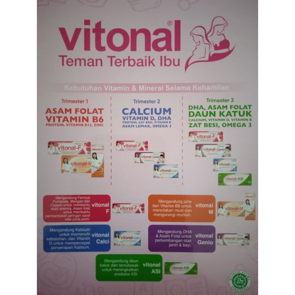 Vitonal Genio Suplemen DHA dan Asam Folat untuk Ibu Hamil dan Menyusui | Vitamin Ibu Hamil