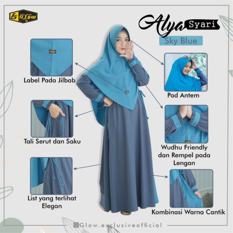 Ready Gamis Set Exclusive Alya Syari Glow Exclusive