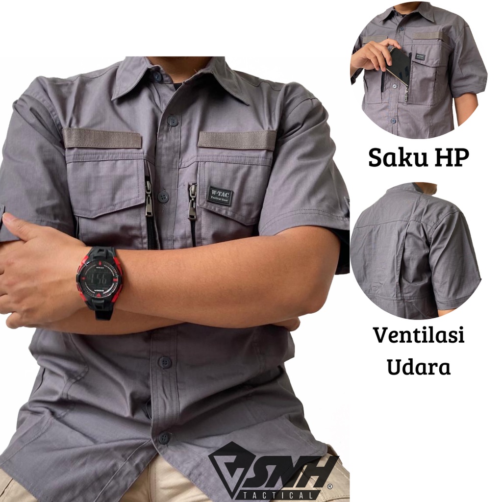 Kemeja Lapangan W-TAC Pendek Best Tactical Gear / Kemeja Taktikal Pendek / Kemeja Outdoor
