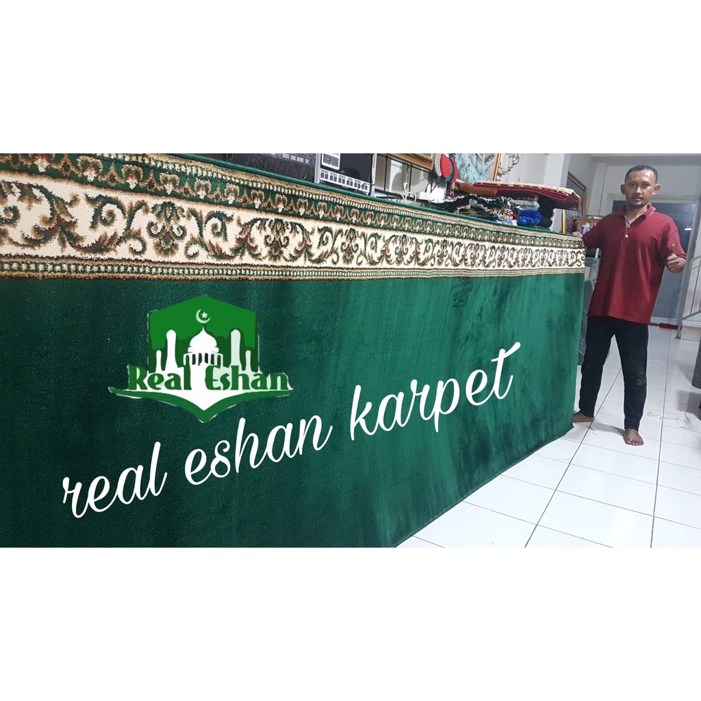 karpet masjid lokal hijau polos