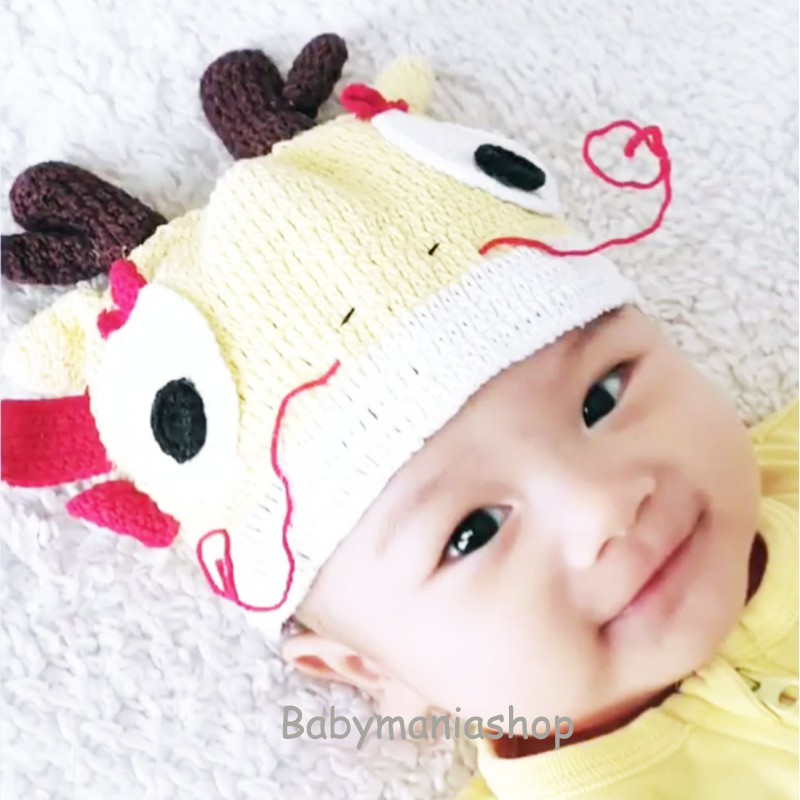 Topi Bayi Kupluk Baby Hat Dragon Hat Aksesoris Bayi Hair Accessories Imlek CNY Chinese New Year Topi