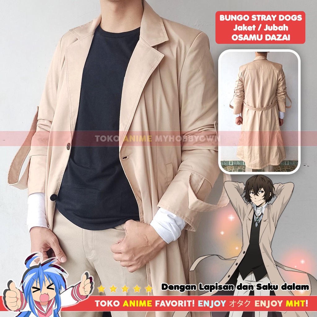 Jaket Parka Jubah Coat Osamu Dazai Bungou Stray Dog Kostum Cosplay Anime