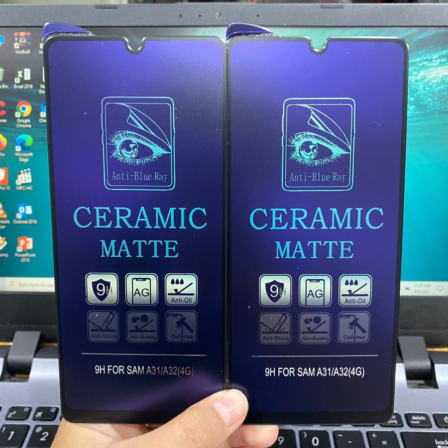 SAMSUNG A31 A32 A52 A72 Ceramic Matte Blue Ray Screen Guard Anti Radiasi Full Cover