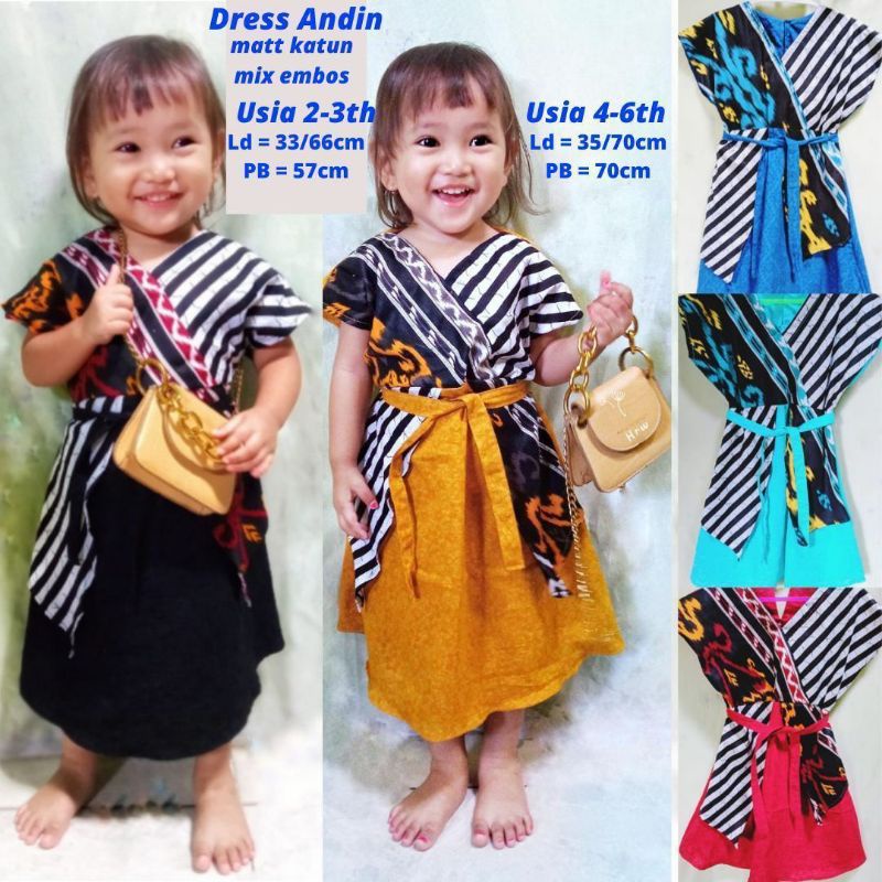 Dress andin anak Dress batik anak 2thun dress anak batik modern dress batik anak murah daster anak