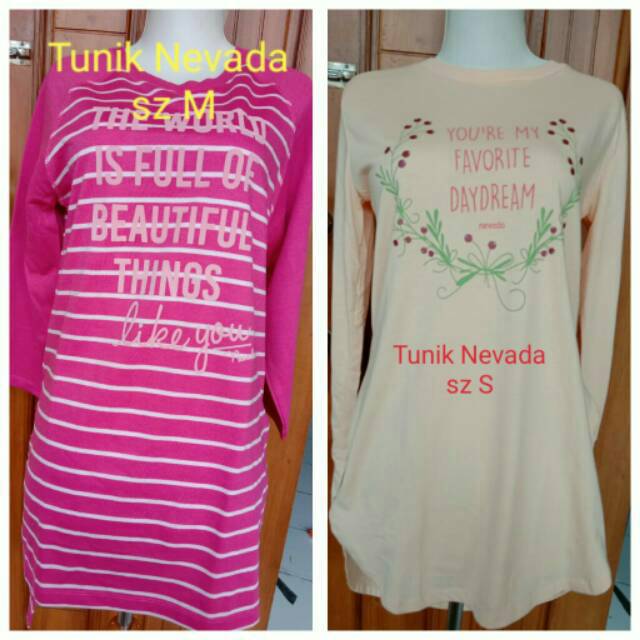 Tunik nevada bahan kaos dg sz SMLXL
