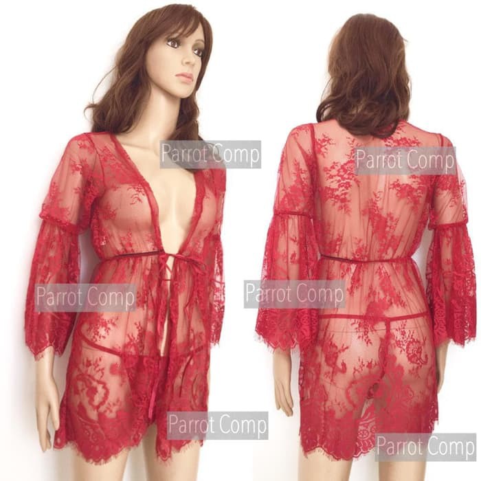 Sexy Lingerie Seksi 2063 Kimono Lingeri Wanita Murah Transparan