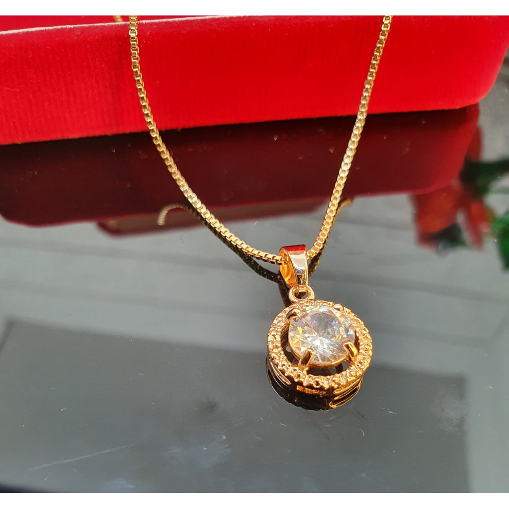 KALUNG LIONTIN BULAT EMAS WANITA TERBARU