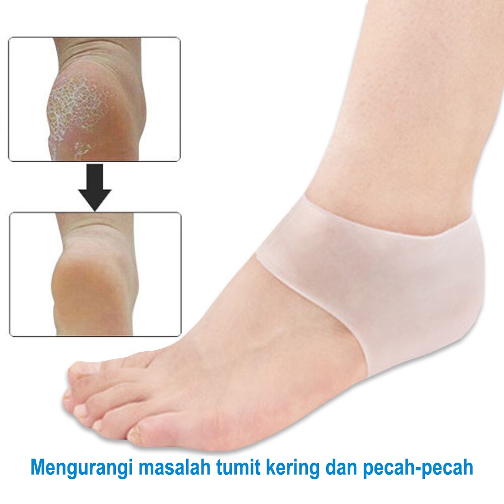 Insole Pelindung Tumit Kaki Kering dan Pecah-Pecah Bahan Silicone Gel 1 Pasang