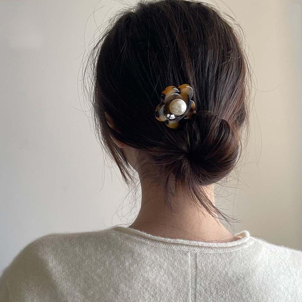 Needway   U Berbentuk Jepit Rambut Wanita Klasik Mutiara Women Hairpin Plum Bunga Hairstyle Alat Desain Hiasan Kepala Gaya Cina