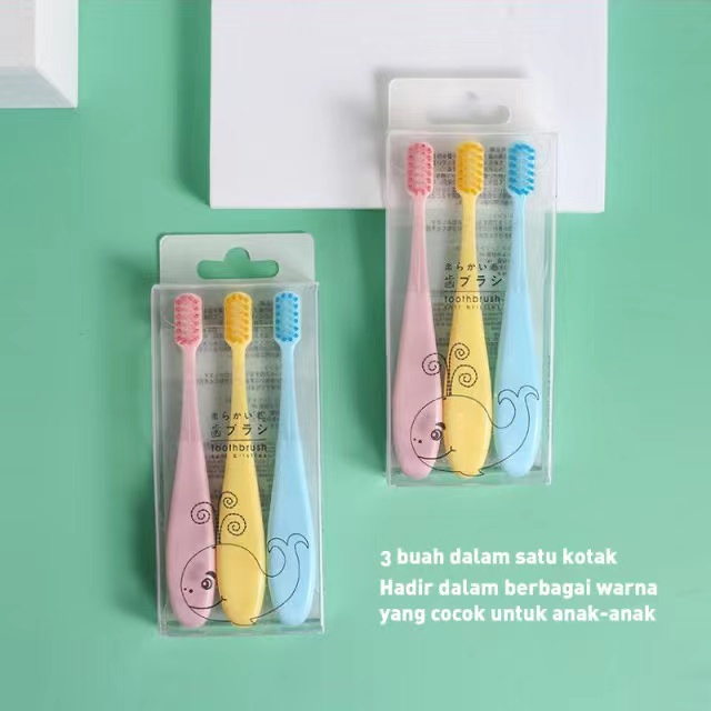 Sikat Gigi Kartun 1pack 3pcs / Sikat Gigi Anak / Sikat Gigi Murah / Sikat Gigi Untuk 2-5 Tahun