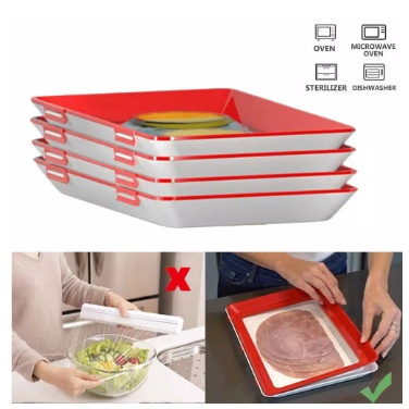 [MH] Tempat Penyimpanan Makanan Press Plastik Vacum Try Food Storage