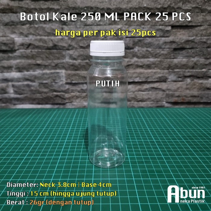 

Ready Botol Plastik Tebal 250 ML (Kale) @25pcs - Putih Murah