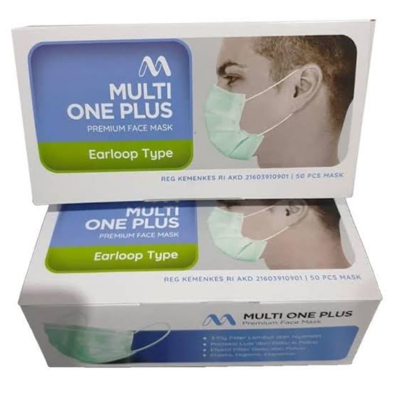 Masker Multi One Plus ear loop 3 ply isi 50 pcs