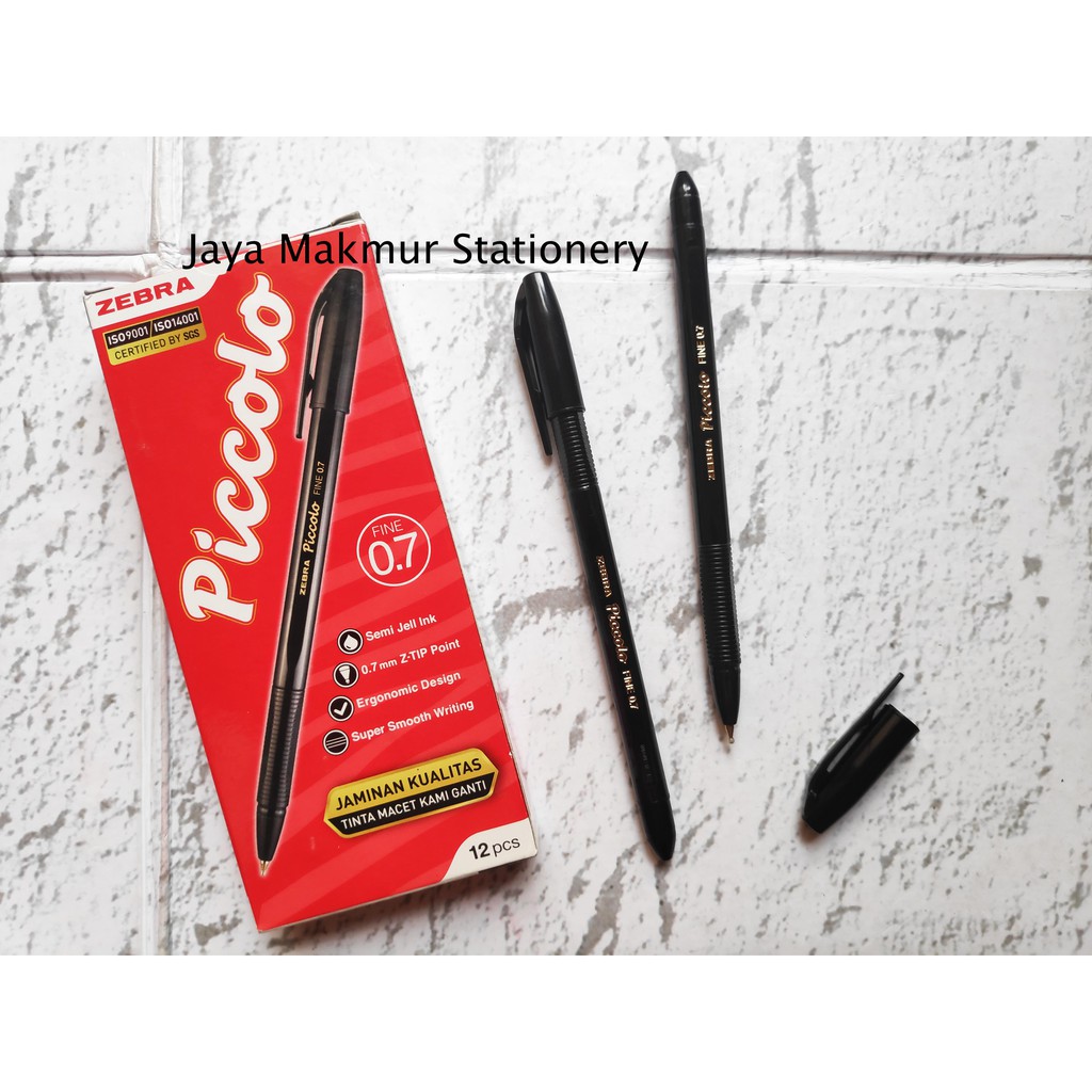 Pulpen Zebra Piccolo 0.7mm/pack ( Hitam )