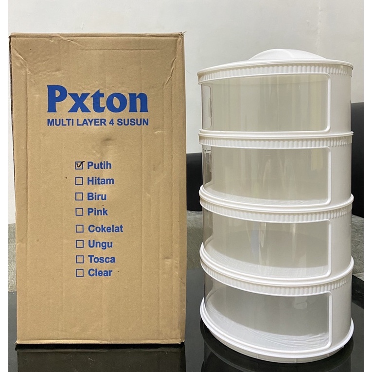 Tudung saji 4 susun motif Polos l yempat penyimpan Lauk susun 4