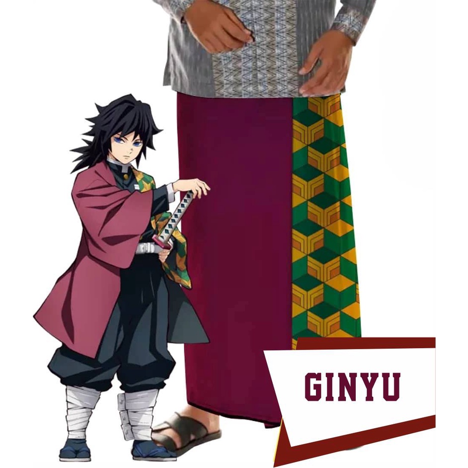 baju Sarung Samping Ibadah Wibu Anime Kimetsu No Yaiba Tanjiro Nezuko Rengoku Ginyu bisa custom