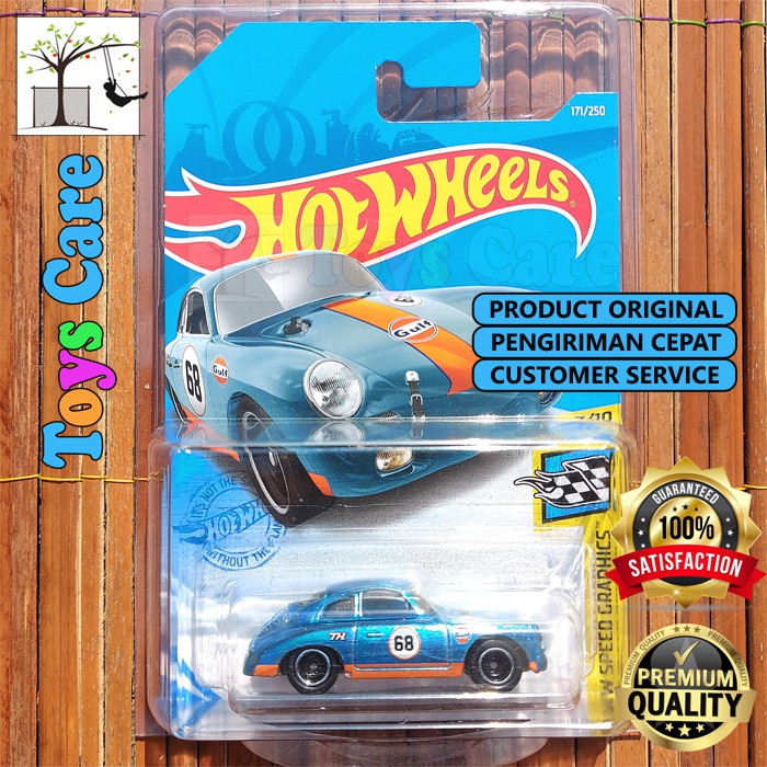 HOTWHEELS SUPER TREASURE HUNT PORSCHE 356 OUTLAW - TH$ GULF PERFORMA FREE PROTEKTOR CARCASE (NEW)
