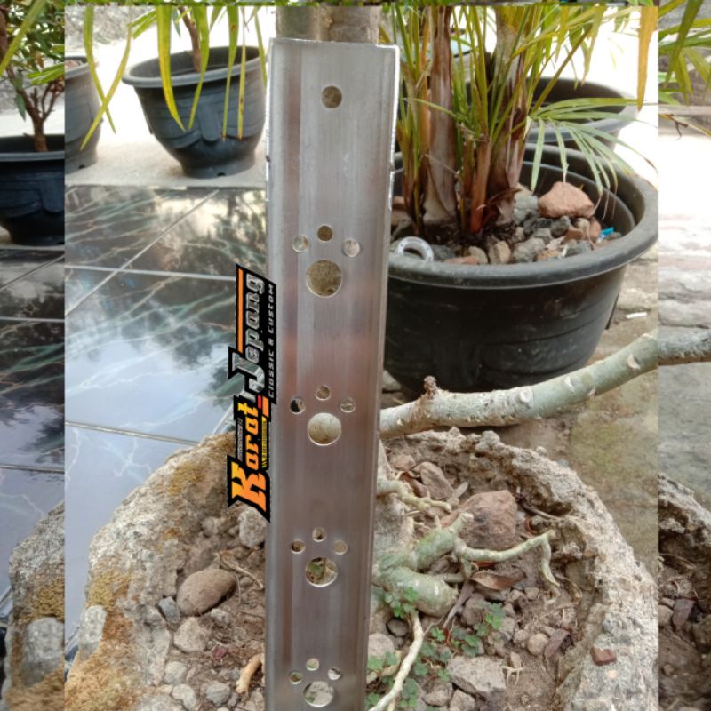 Pemanis rangka depan cb gl mp tiger herex motif kaki kaki Chrome tebal