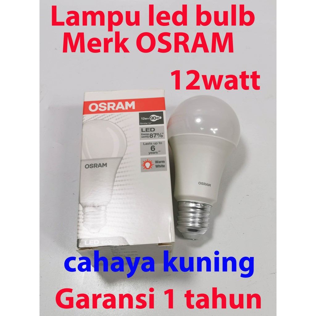 Cahaya KUNING lampu led bulb 12watt OSRAM LECO CLA90 garansi 1 tahun