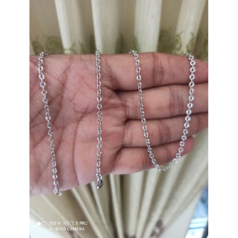 KALUNG TITANIUM NURI MOTIF SILVER 0.4 PRIA - WANITA TERBARU BAGUS