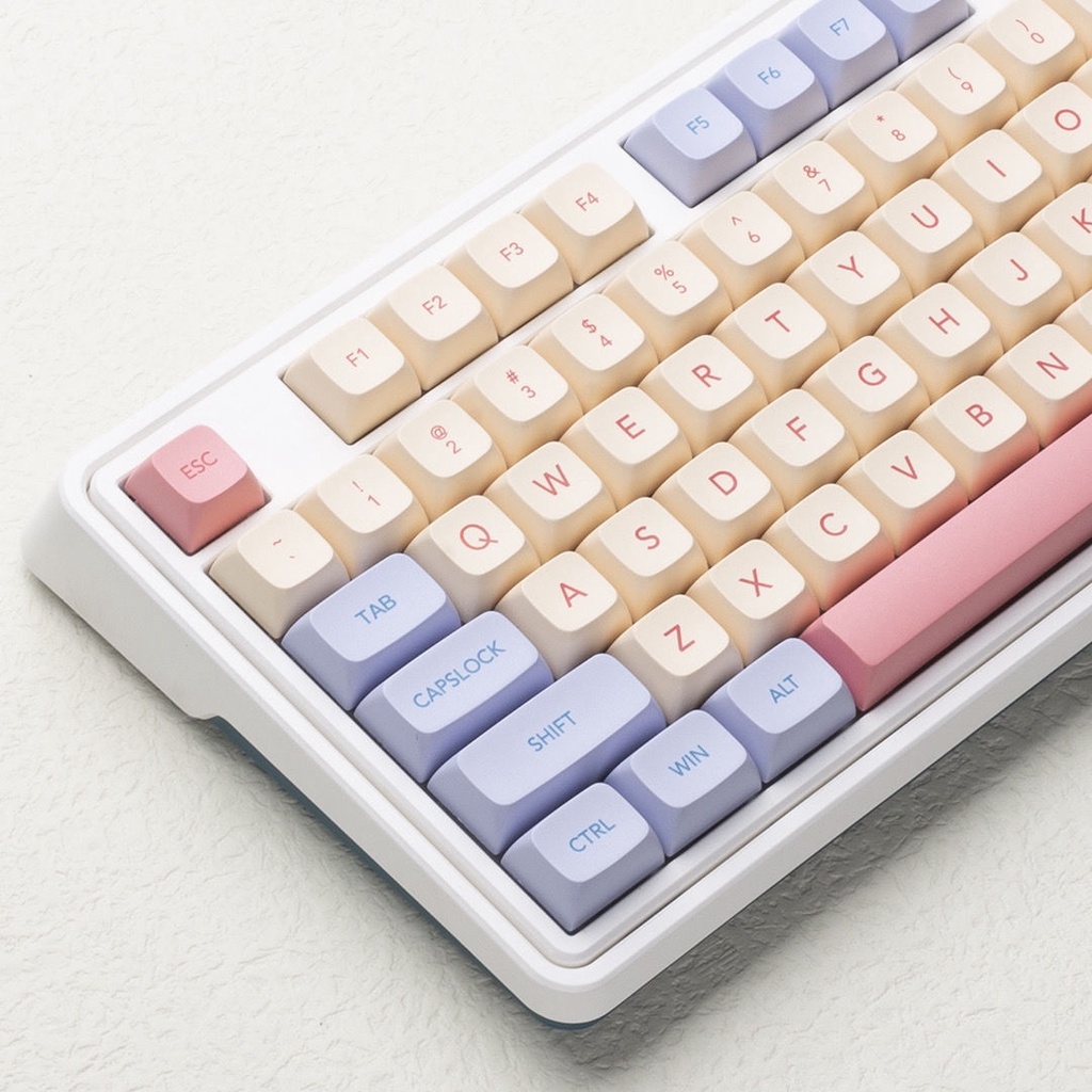 Marshmallow Keycaps XDA Profile Dye-Sublimation PBT 132key Suitable for 108/98/80/71/60 Mechanical Gaming Keyboard Keycap