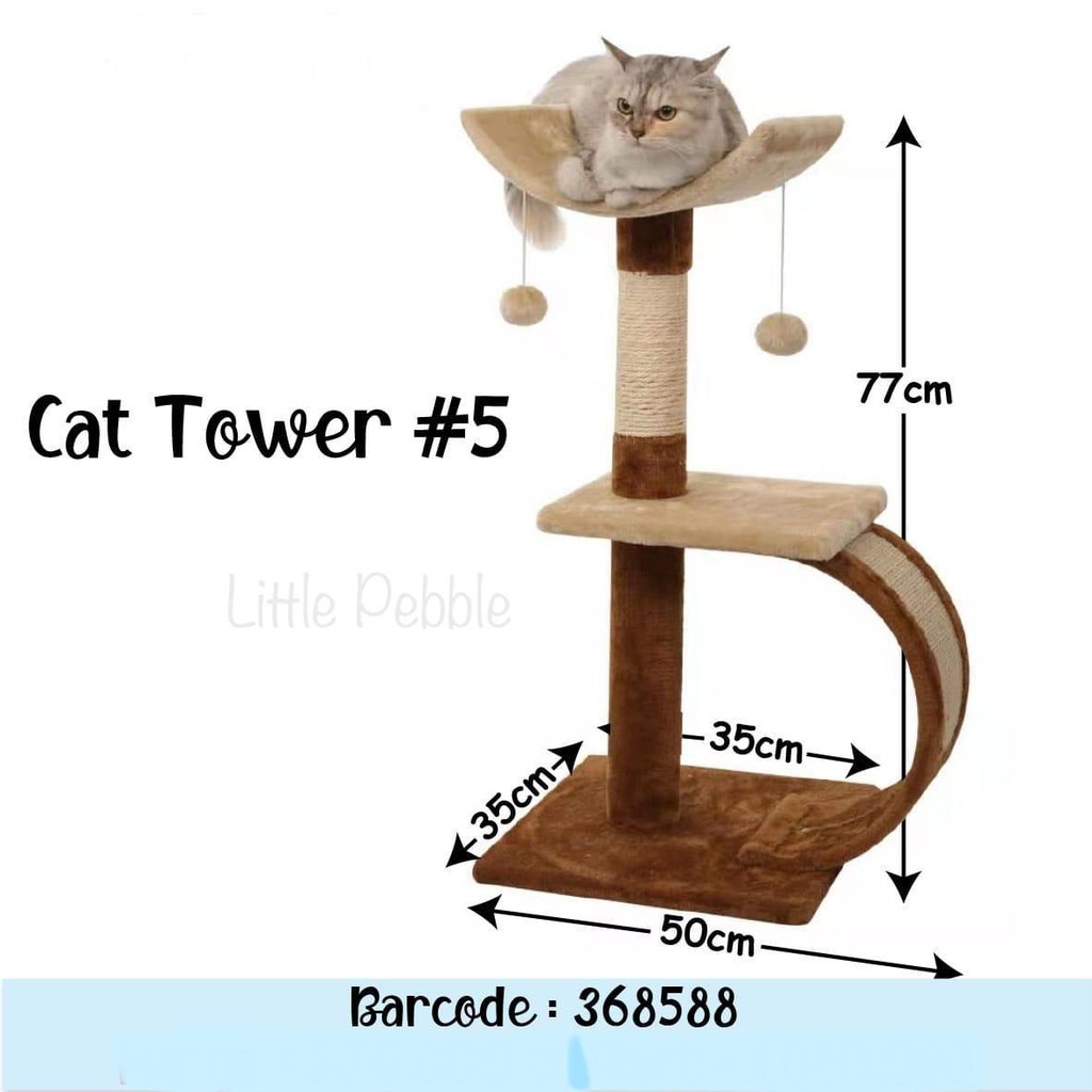 Cat Tower 5 Mainan Garukan Kucing 2 Tingkat dan Atas Oval mainan Kucing