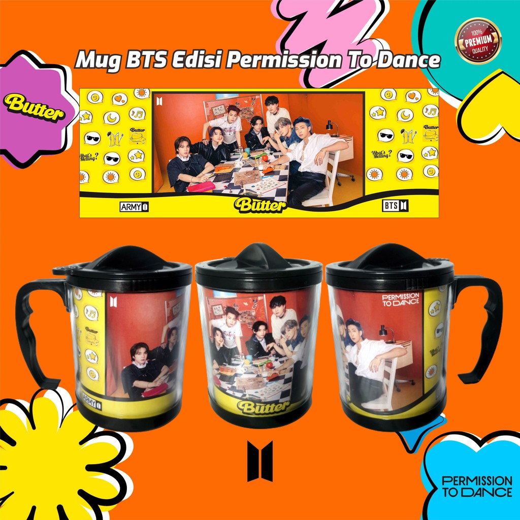 Mug Tumbler / Gelas plastik BTS versi Permission To Dance
