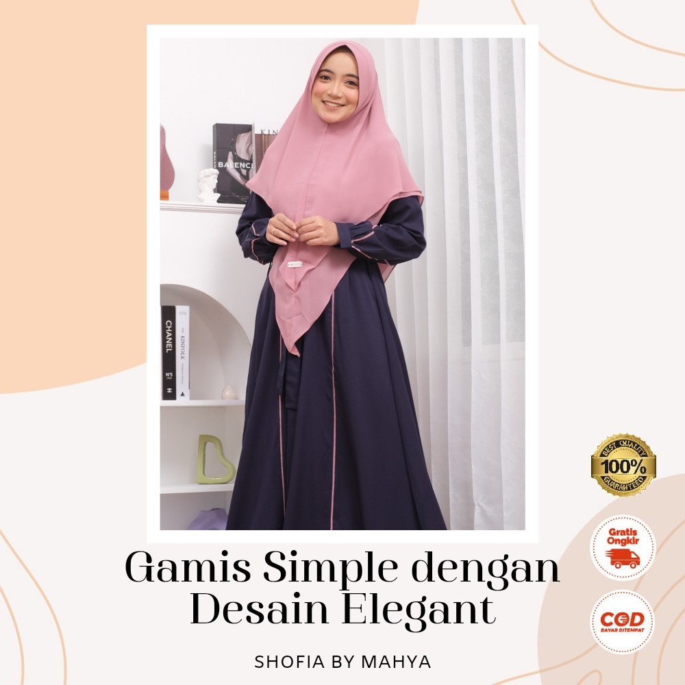 Gamis Daily Simple Kekinian set Khimar bahan Rainbow Twill mix Ceruty Babydoll Premium