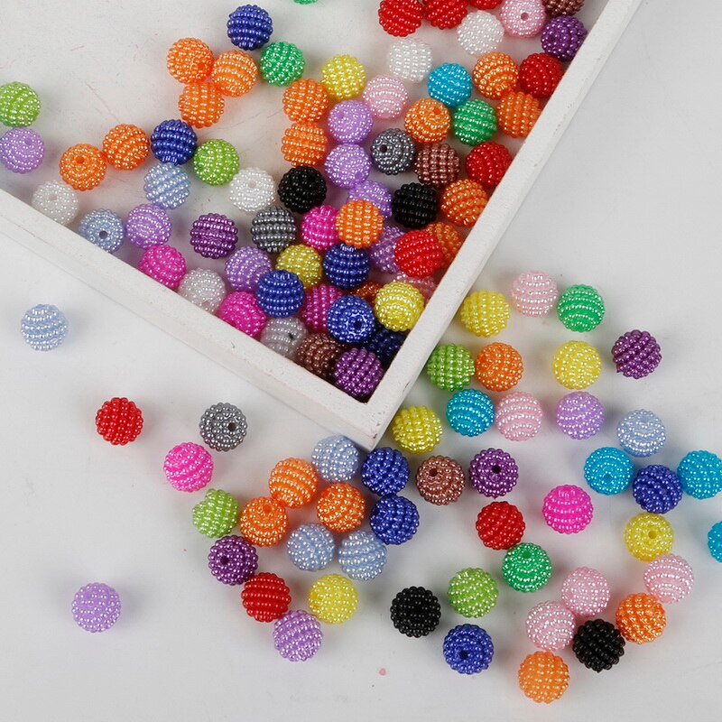 50-100 Pcs/lot Mutiara Imitasi 10/12/14/20 Mm Ukuran Memilih Plastik Campuran Warna Plastik ABS Longgar Spacer Beads untuk DIY Membuat Perhiasan