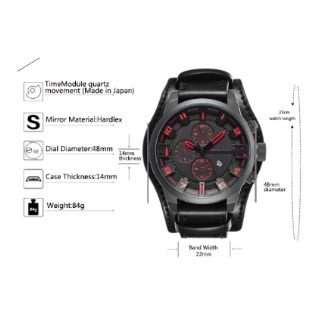 jam tangan pria analog tali kulit men quartz watch
