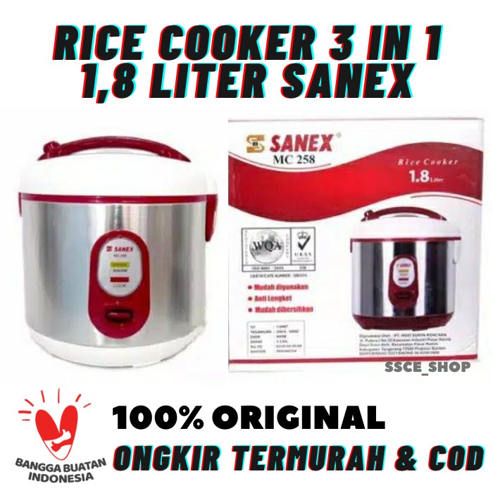 Magic com 3 in 1 Rice Cooker 1.8 Liter Sanex MC-258 / Penanak Nasi MC258