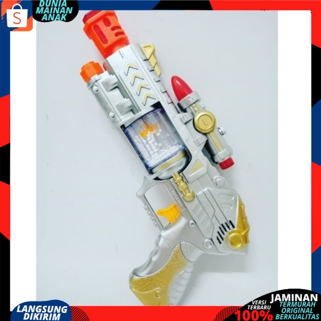 Mainan anak Pistol Lampu Disco Space Gun Music Light Tembakan Baterai Bersuara