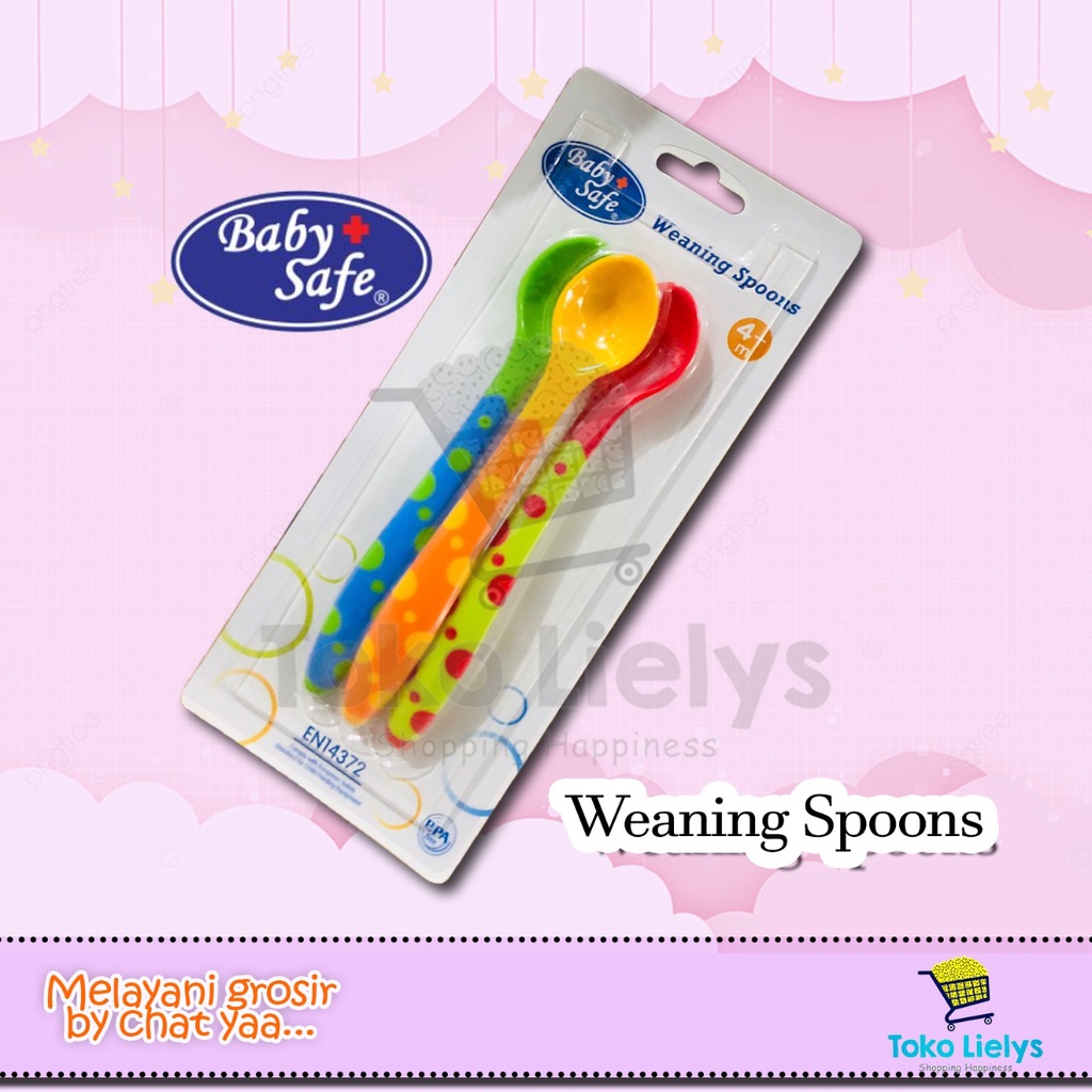 BABY SAFE SENDOK BAYI BABY SAFE WEANING SPOON ISI 3PCS