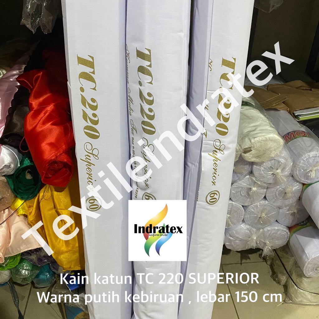 ( per setengah meter ) kain katun jepang putih polos tebal TC 220 DIAMOND meteran lebar 150 cm bahan baju hem kemeja atasan seragam sekolah kerja putih kerudung jilbab hijab bergo spanduk lukis pecel lele mori kafan sarung lapisan bantal guling layar