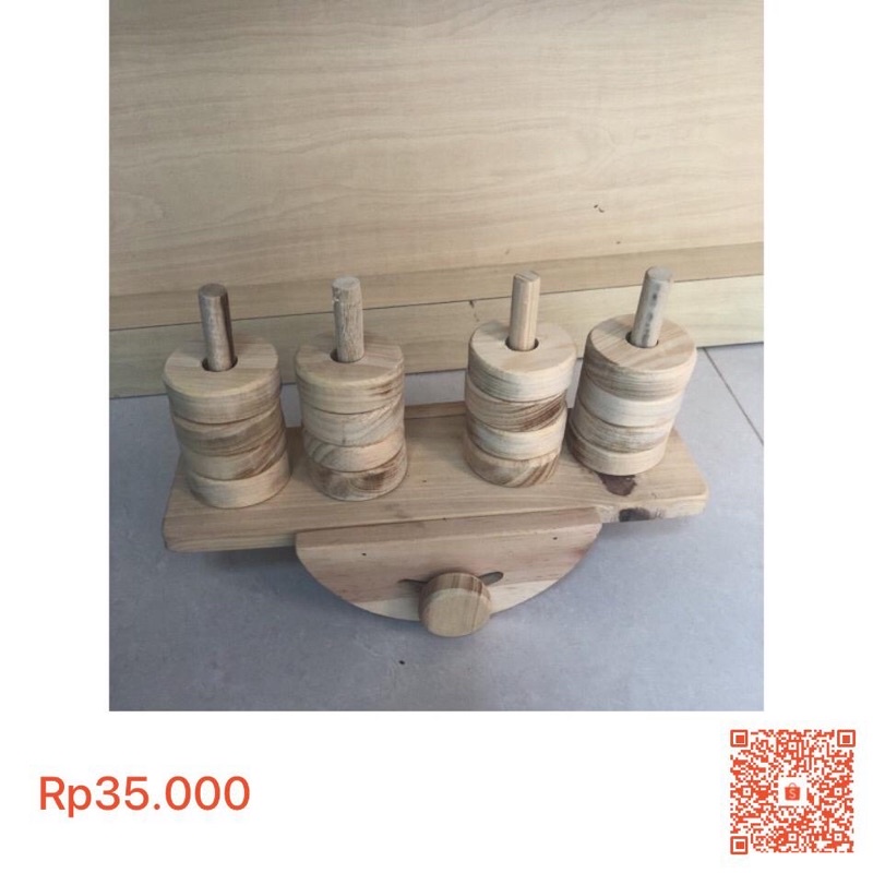 balancing boat preloved/mainan kayu anak preloved/mainan anak preloved/ mainan montessori