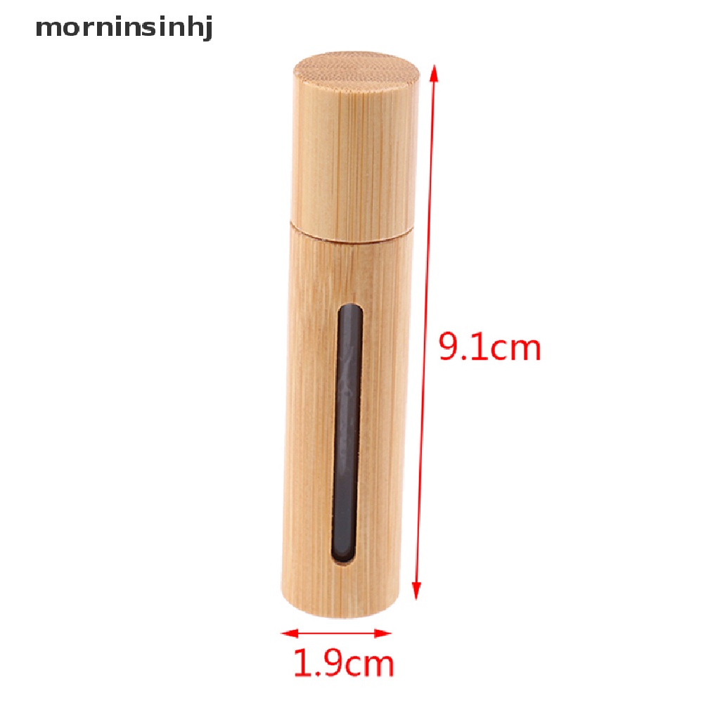 Mornin Botol Roller Kosong Isi Ulang 10ml Bahan Bambu Untuk Essential Oil