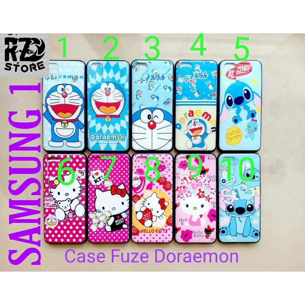 FUZE CASE KARAKTER DORAEMON HELLOKITTY STITCH SAMSUNG A02S A20S A30S A50 A50S M20 HARD CASE CASING