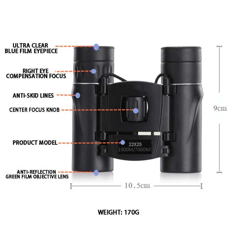 Teropong Binocular Outdoor Adventure Magnification 22x25 Long Range